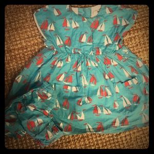 Beautiful baby Boden sailboat dress, 6-12 months